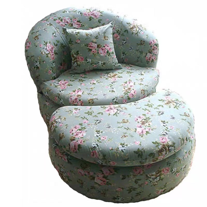 Cotton Upholstered Swivel Armchair, Armchair, Upholstered Chair