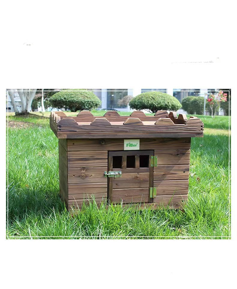 Cozzie Oak Wood Dog House - 4 Seasons Home Gadgets