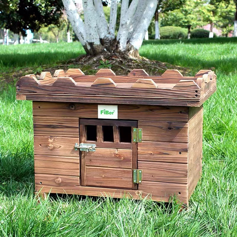 Cozzie Oak Wood Dog House - 4 Seasons Home Gadgets