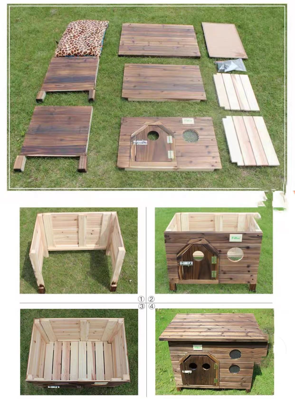 Cozzie Oak Wood Dog House - 4 Seasons Home Gadgets