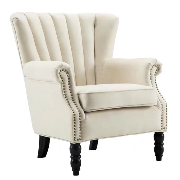 Cronk Wide Velvet Wingback Chair - 4 Seasons Home Gadgets