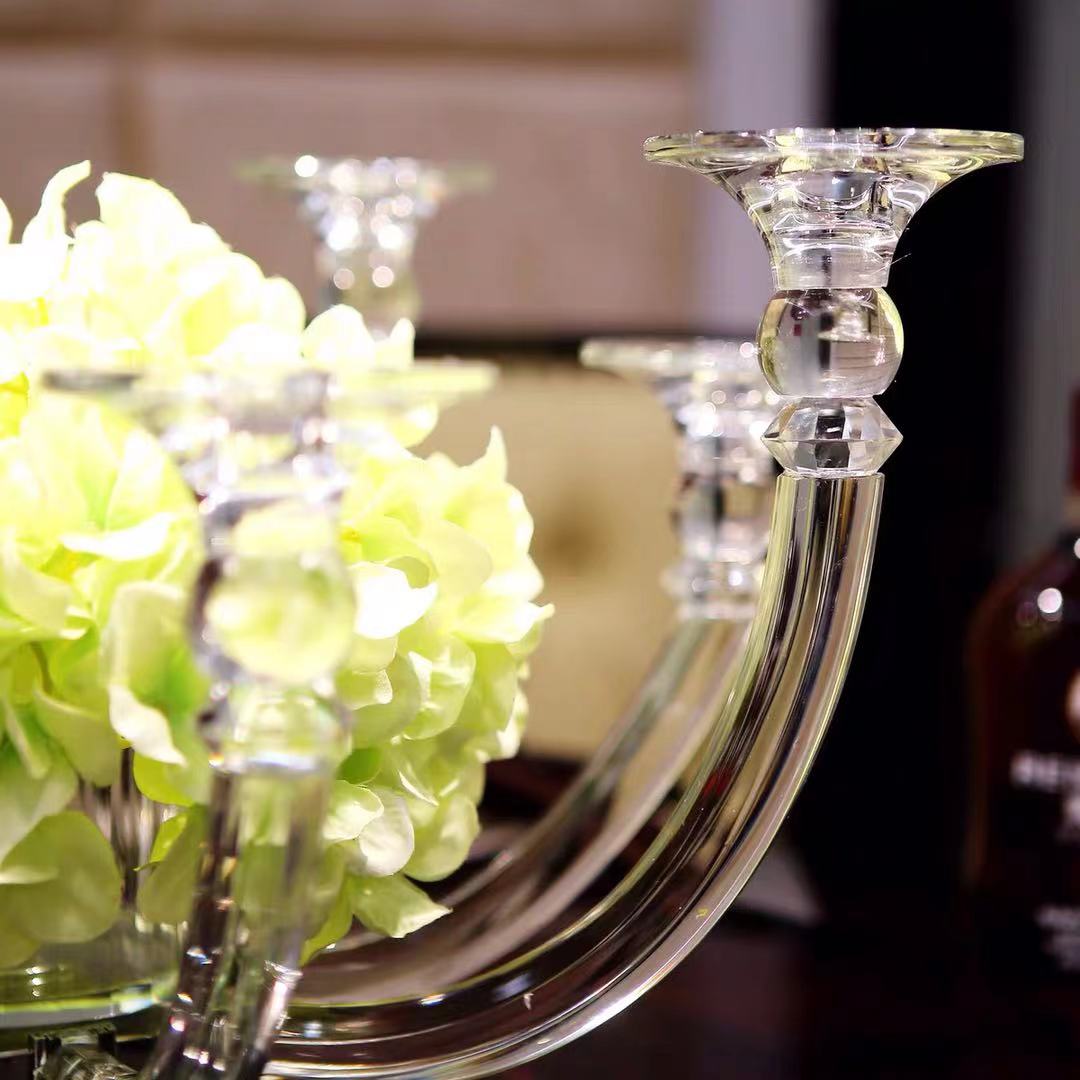 Crystal Candelabra With Floral Center Piece - 4 Seasons Home Gadgets