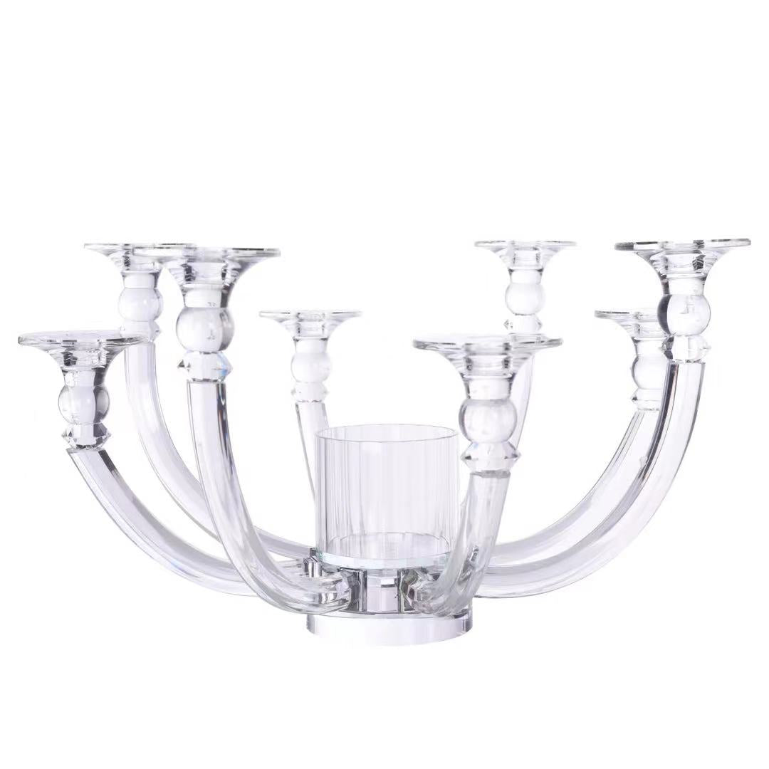 Crystal Candelabra With Floral Center Piece - 4 Seasons Home Gadgets