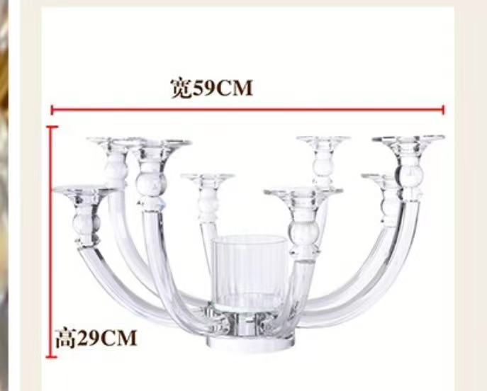 Crystal Candelabra With Floral Center Piece - 4 Seasons Home Gadgets