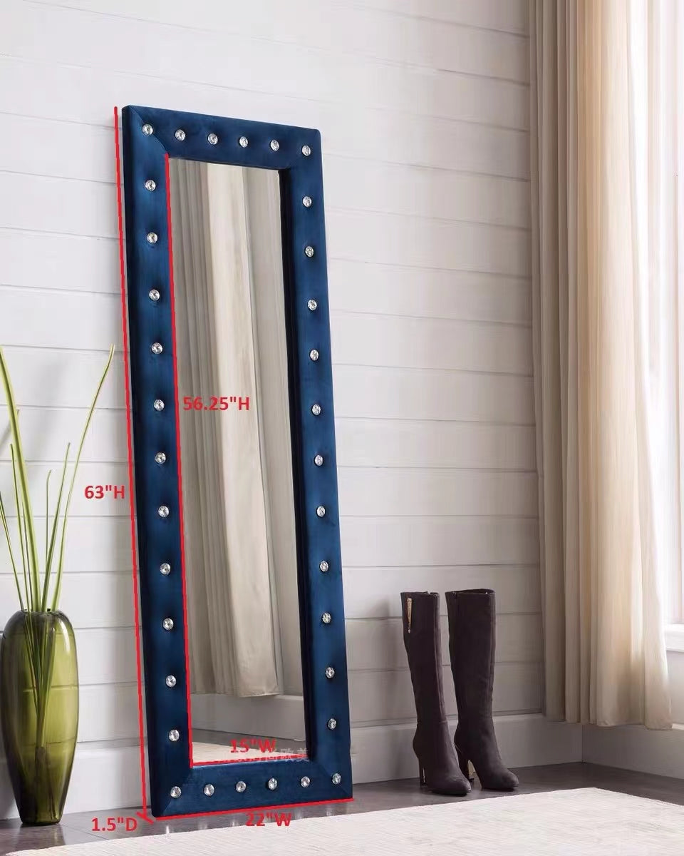 Crystal Tufted Full Length Mirror - 4 Seasons Home Gadgets