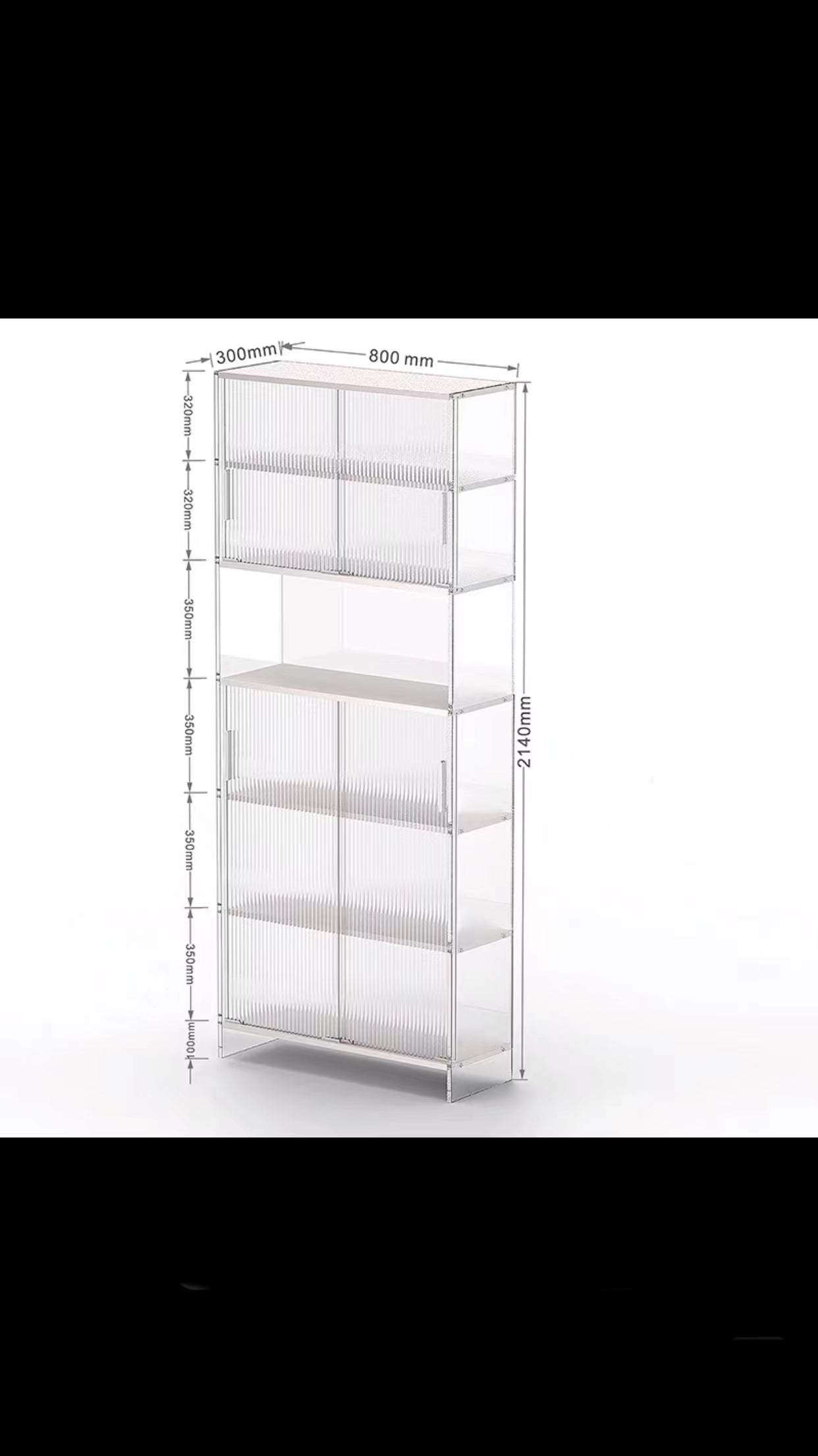 Dacari Acrylic Standing Bookcase - 4 Seasons Home Gadgets