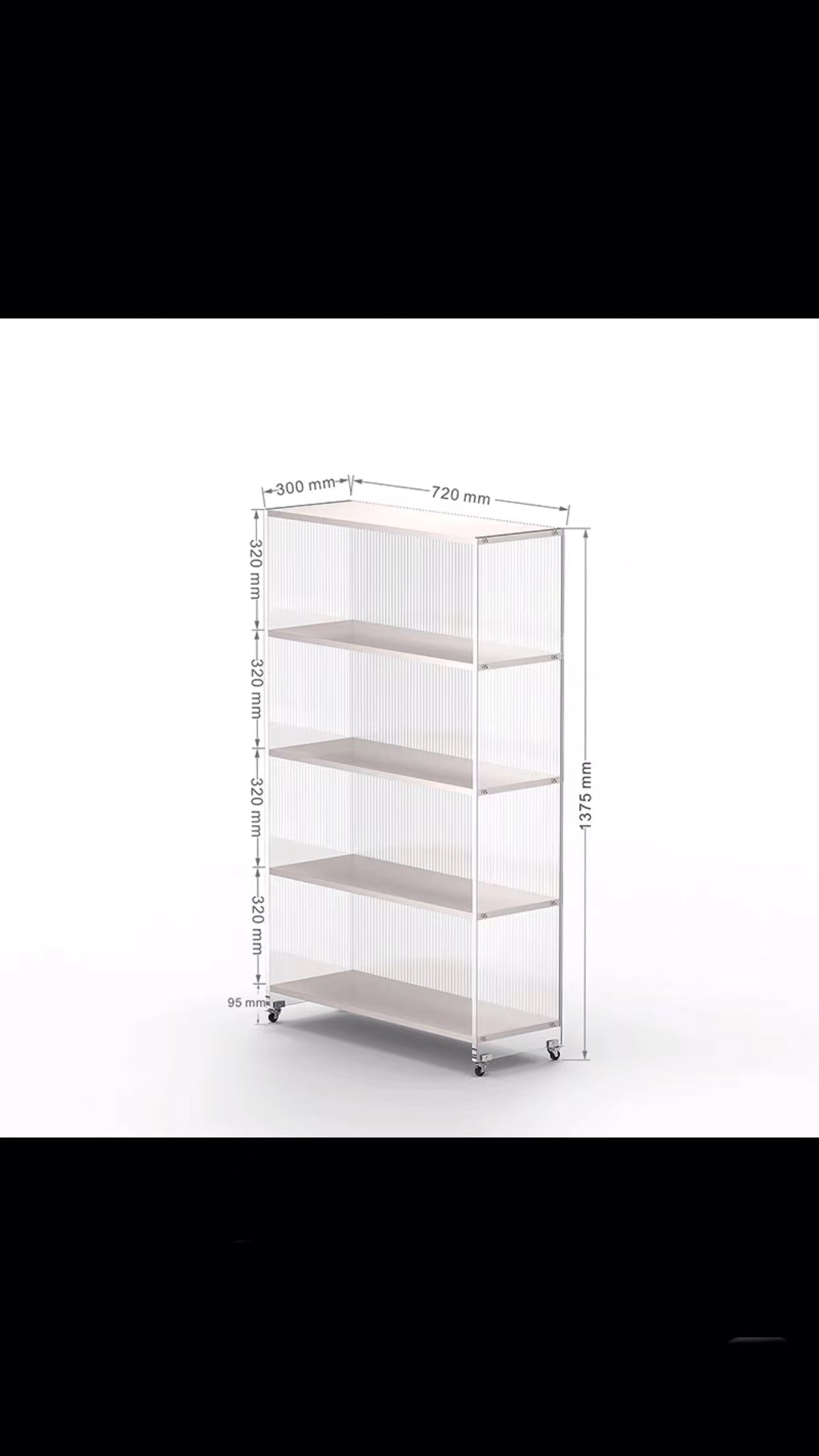 Dacari Acrylic Standing Bookcase - 4 Seasons Home Gadgets