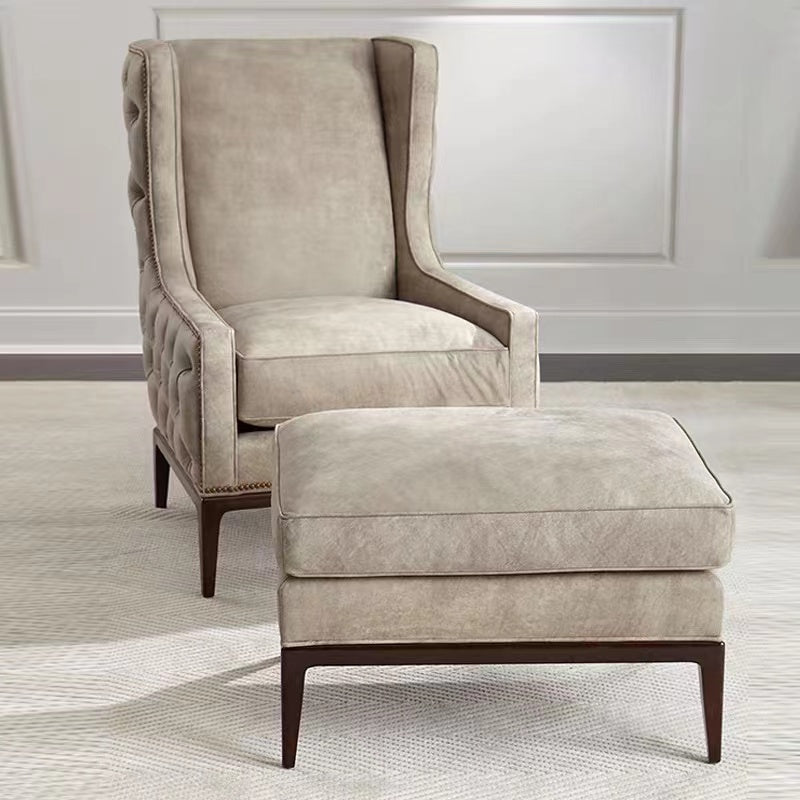 Dannesha Wide Tufted Armchair and Ottoman - 4 Seasons Home Gadgets