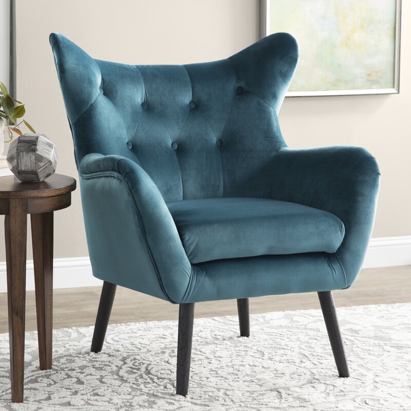 Danney Wide Tufted Velvet Wingback Chair - 4 Seasons Home Gadgets