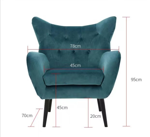 Danney Wide Tufted Velvet Wingback Chair - 4 Seasons Home Gadgets