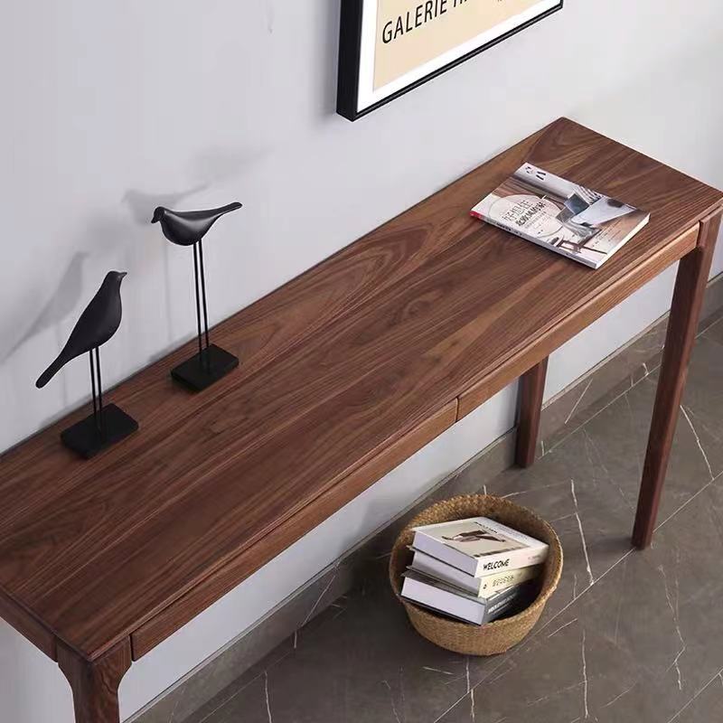 Dark Cherry Oak Console Table With Drawers - 4 Seasons Home Gadgets