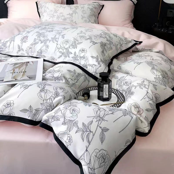 Dark Rose 4 Pieces Bedding Set - 4 Seasons Home Gadgets