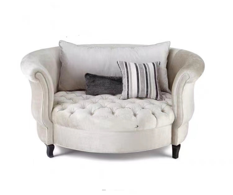 Darleena Wide Tufted Velvet Swivel Barrel Chair - 4 Seasons Home Gadgets