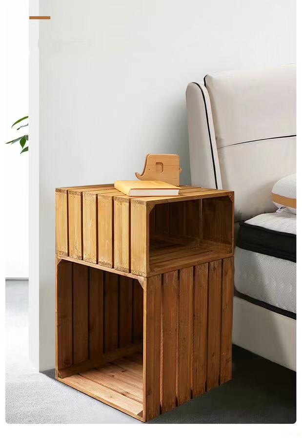 Decorative Wood Storage Crate Set - 4 Seasons Home Gadgets