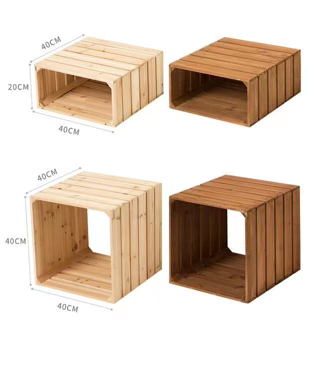 Decorative Wood Storage Crate Set - 4 Seasons Home Gadgets