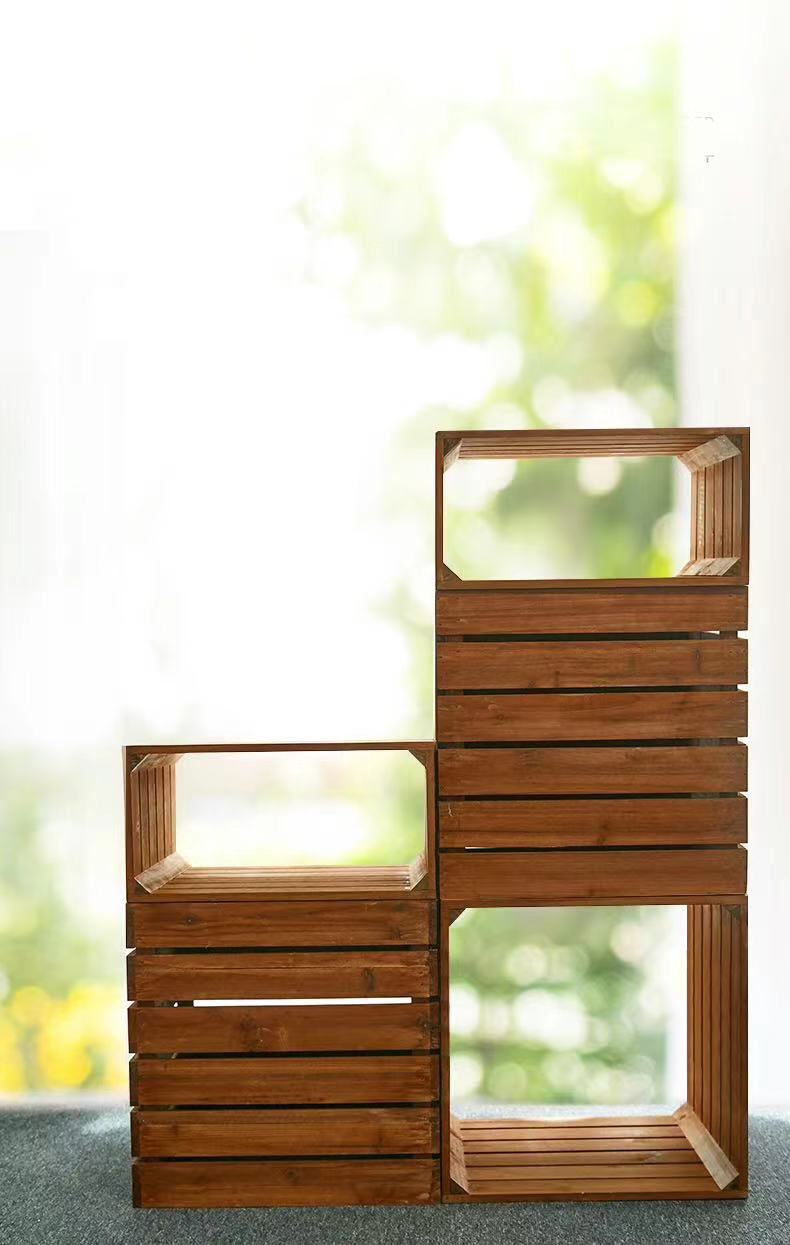 Decorative Wood Storage Crate Set - 4 Seasons Home Gadgets