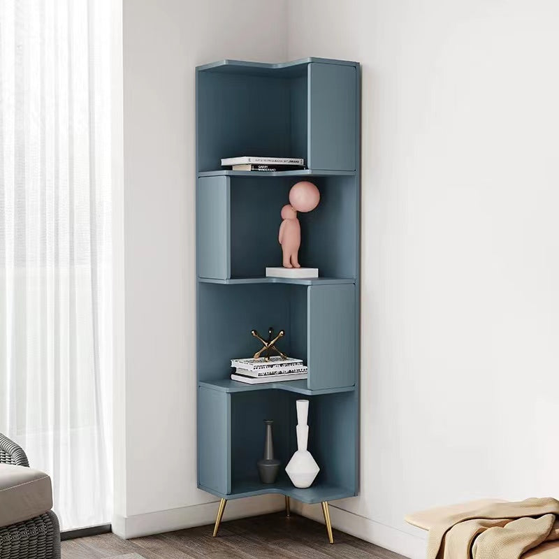 Dekobe Solid Wood Corner Bookcase - 4 Seasons Home Gadgets