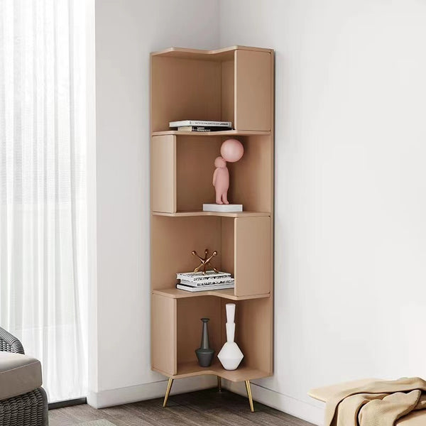 Dekobe Solid Wood Corner Bookcase - 4 Seasons Home Gadgets