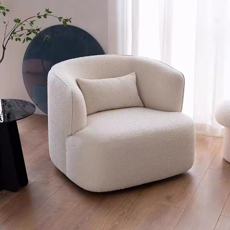 Deshaune Wide Boucle Upholstered Swivel Barrel Chair - 4 Seasons Home Gadgets