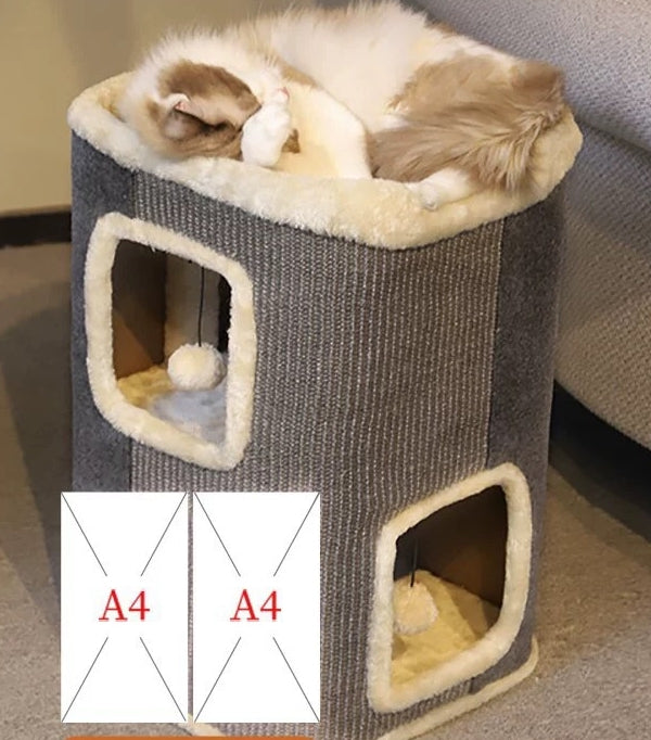 Designer Square Tower Cat Bed - 4 Seasons Home Gadgets