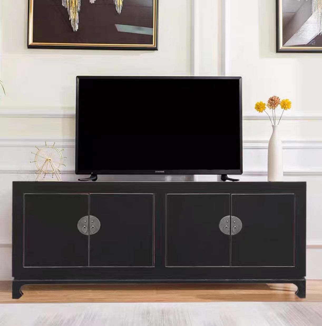 Dilly Wide Wood TV Console Cabinet - 4 Seasons Home Gadgets