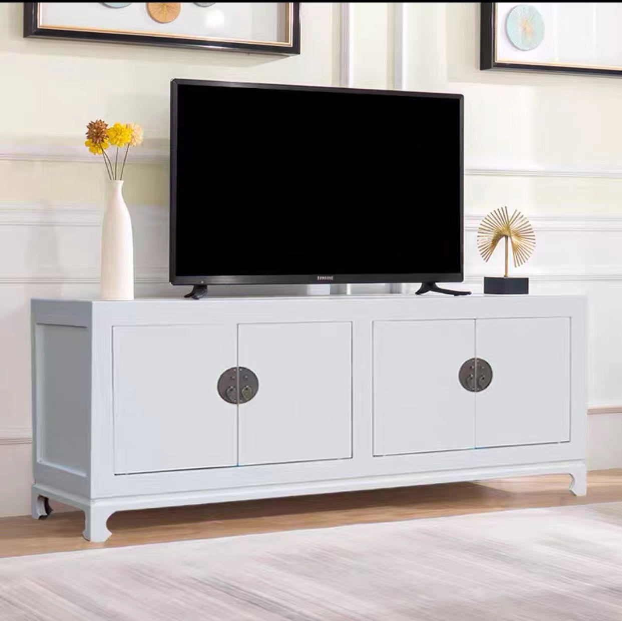 Dilly Wide Wood TV Console Cabinet - 4 Seasons Home Gadgets