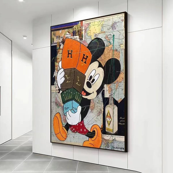 Disney Graffiti Canvas Paintings Cartoon Mickey Mouse Posters - 4 Seasons Home Gadgets