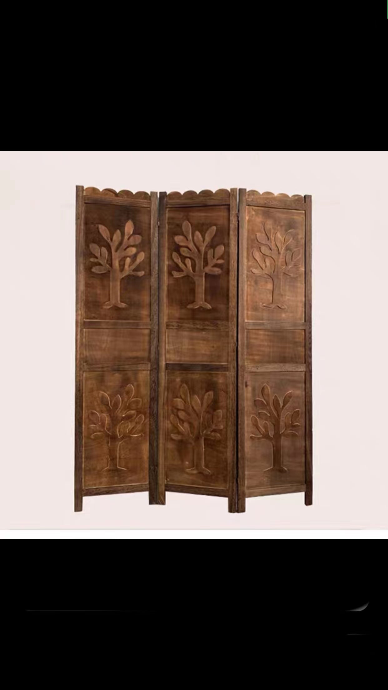 Dorae 3 Panel Solid Wood Folding Room Divider - 4 Seasons Home Gadgets