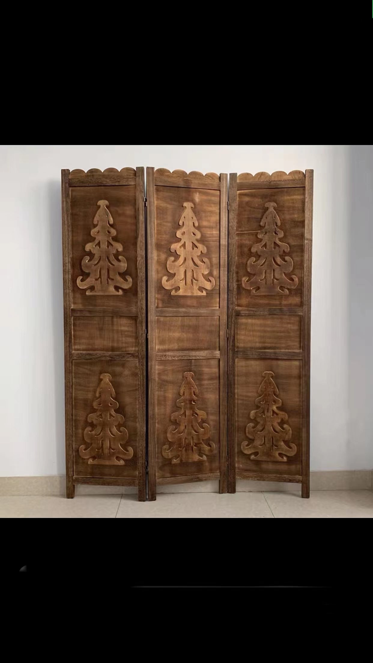 Dorae 3 Panel Solid Wood Folding Room Divider - 4 Seasons Home Gadgets