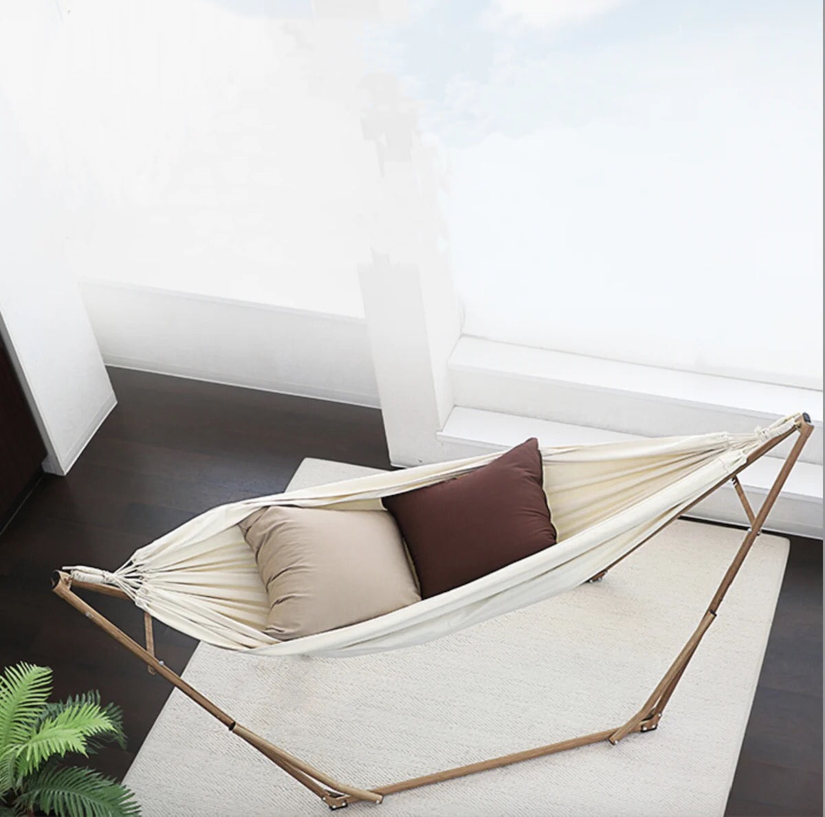 Double Canvas Classic Hammock with Stand - 4 Seasons Home Gadgets