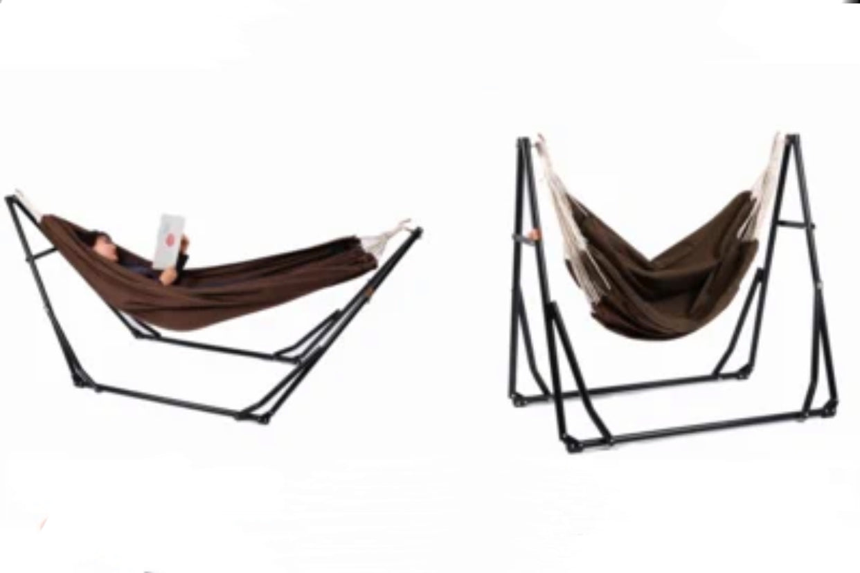 Double Canvas Classic Hammock with Stand - 4 Seasons Home Gadgets