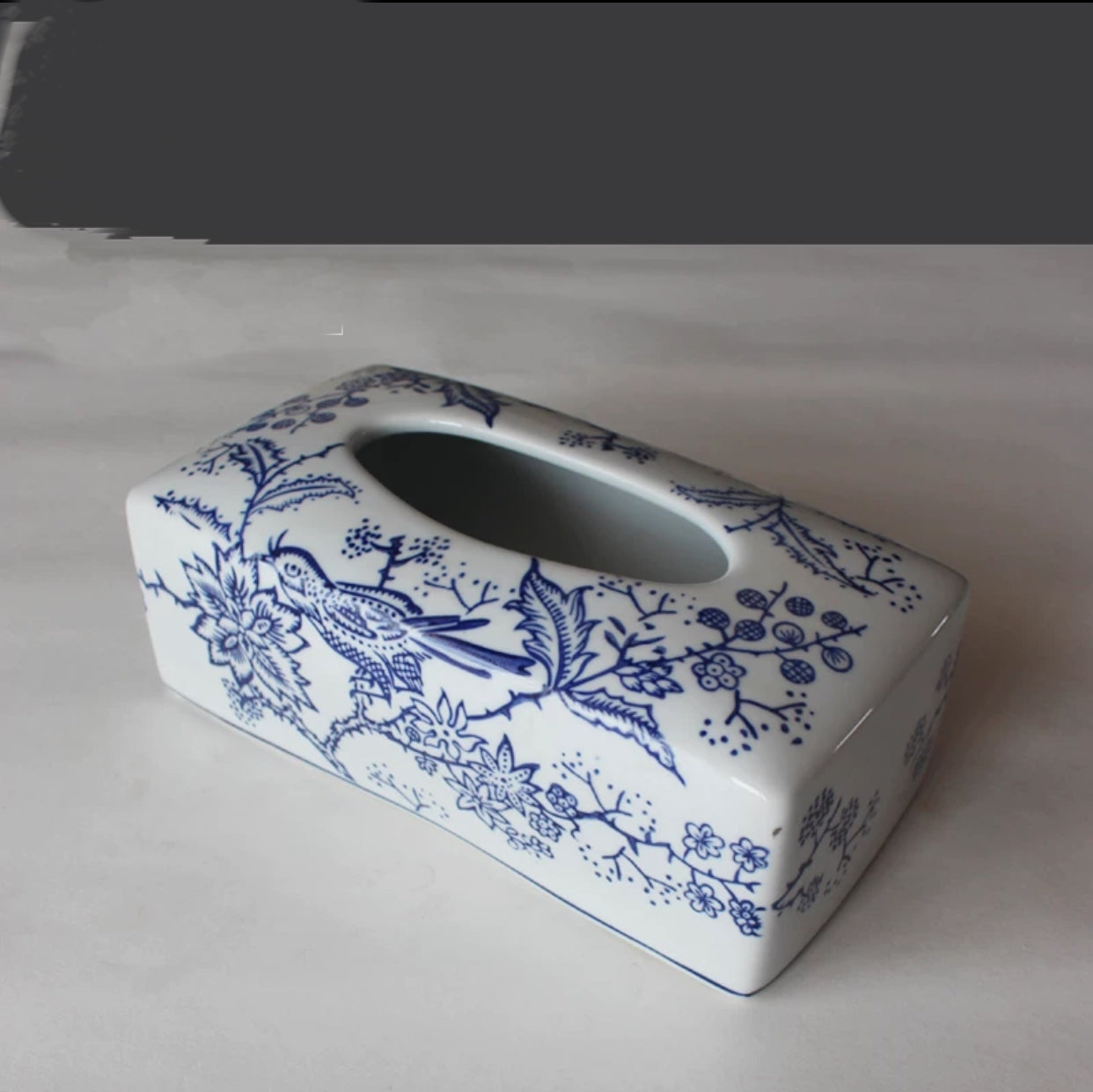 Double Happiness Porcelain Tissue Box Cover - 4 Seasons Home Gadgets