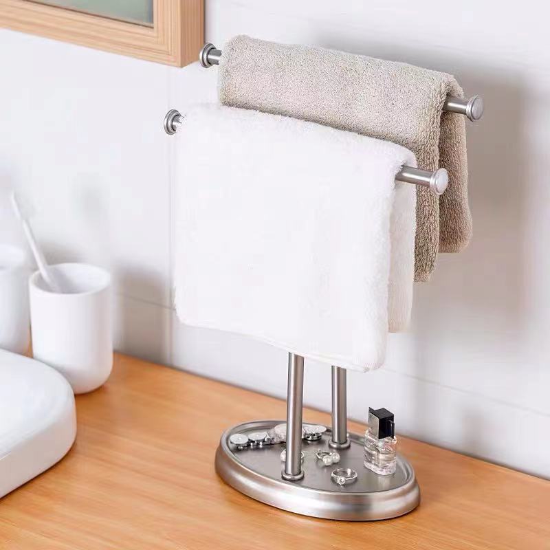 Double T Hand Towel Holder Counter Top Towel Rack - 4 Seasons Home Gadgets