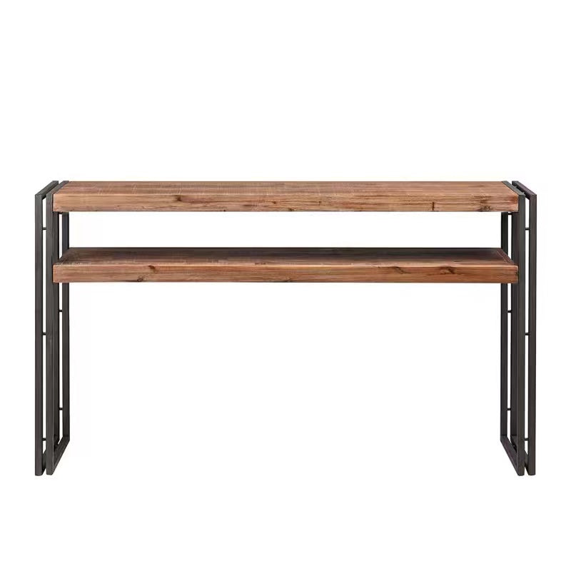 Double Tiers Solid Wood Console Table - 4 Seasons Home Gadgets