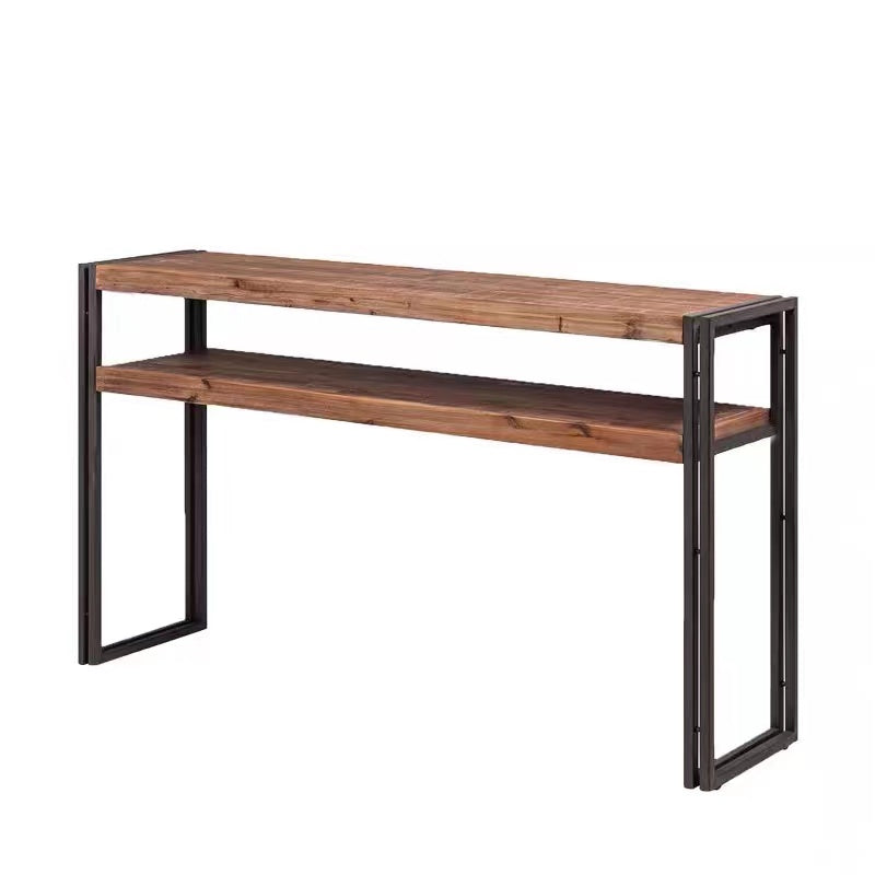 Double Tiers Solid Wood Console Table - 4 Seasons Home Gadgets