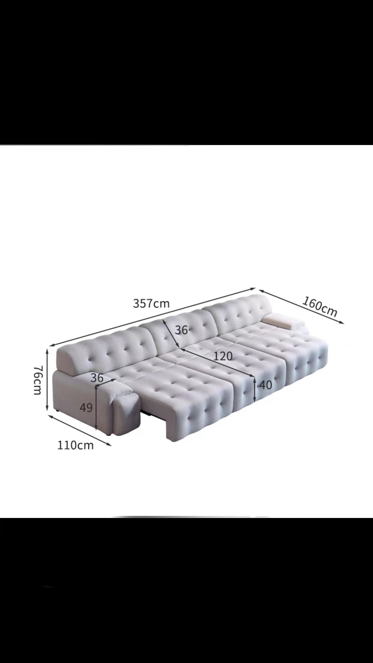 Electric Kaleab Sleeper Sofa - 4 Seasons Home Gadgets