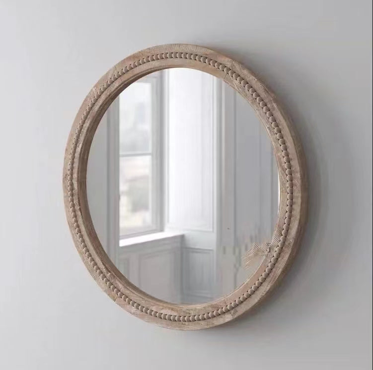 Elle Wall Mounted Wood Mirror - 4 Seasons Home Gadgets