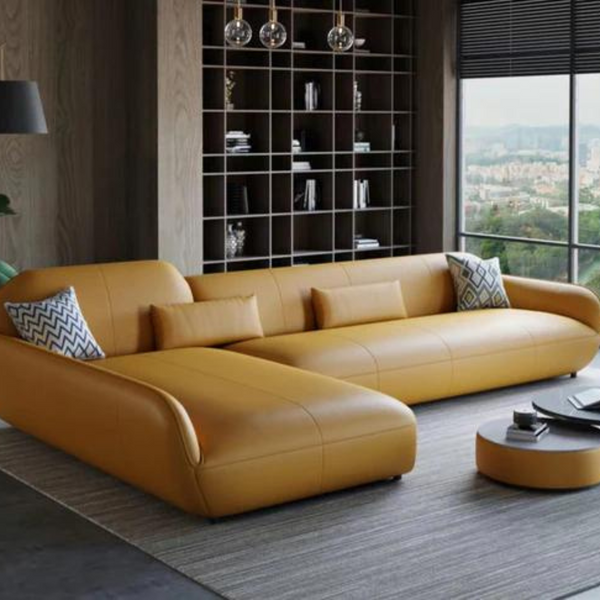 Ellsbury Wide Genuine Leather Sofa & Chaise - 4 Seasons Home Gadgets