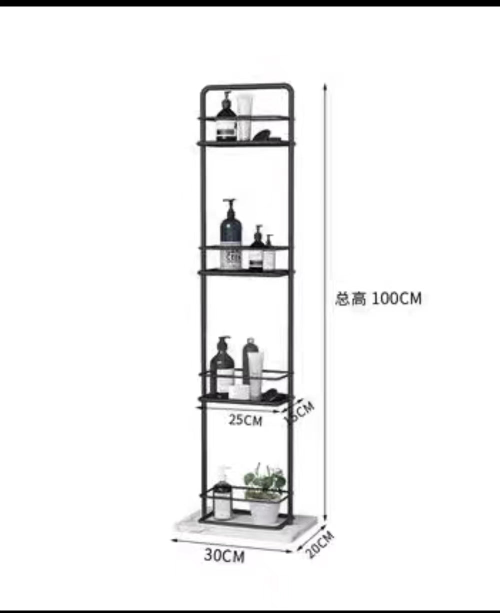 Eulaliah Marble Metal Freestanding Storage - 4 Seasons Home Gadgets