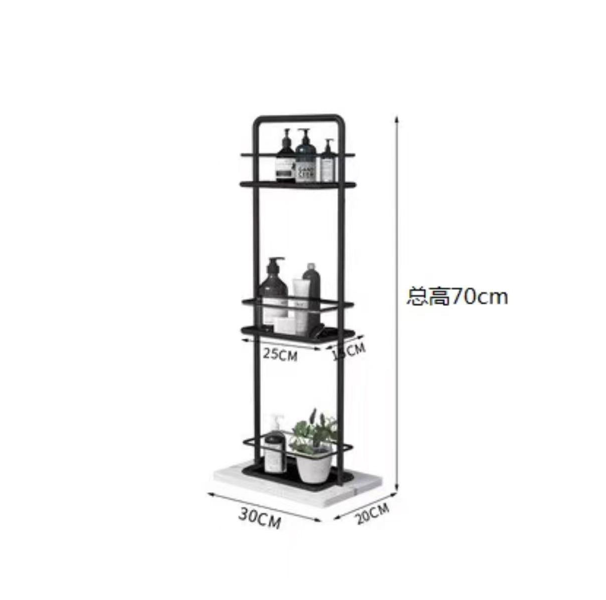 Eulaliah Marble Metal Freestanding Storage - 4 Seasons Home Gadgets