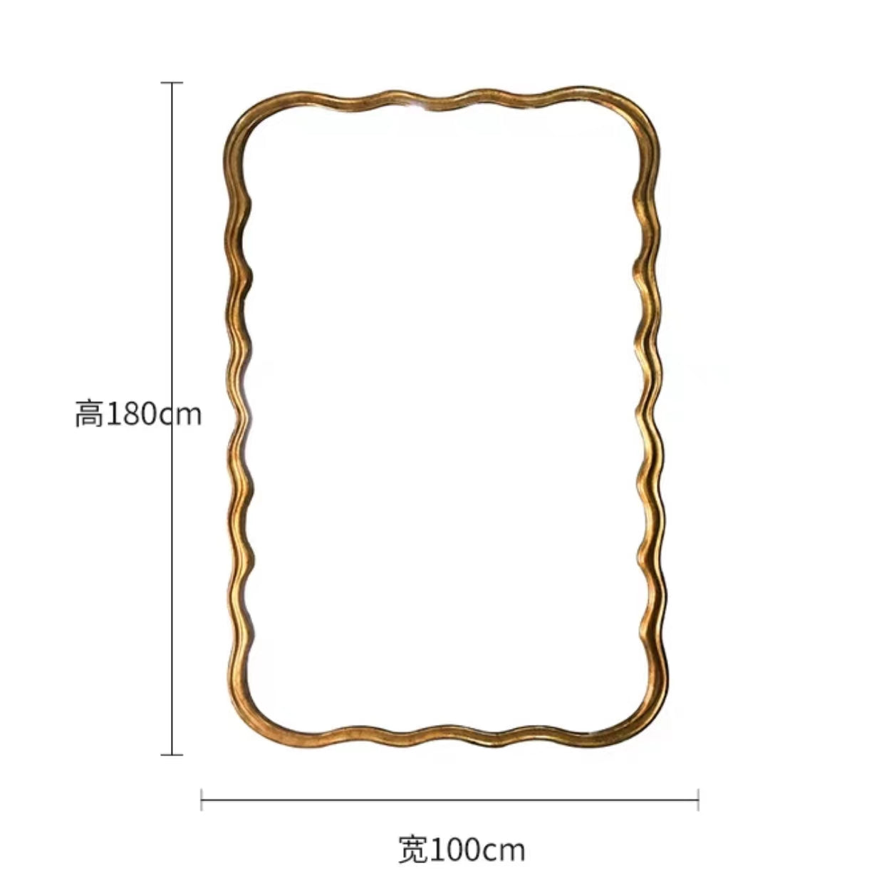 Extra Large Gold Frame Standing Mirror 120x180cm - 4 Seasons Home Gadgets