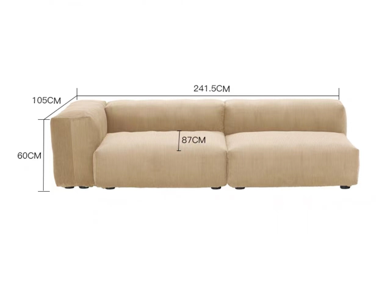 Extra Large Square Arm Modular Sofa - 4 Seasons Home Gadgets