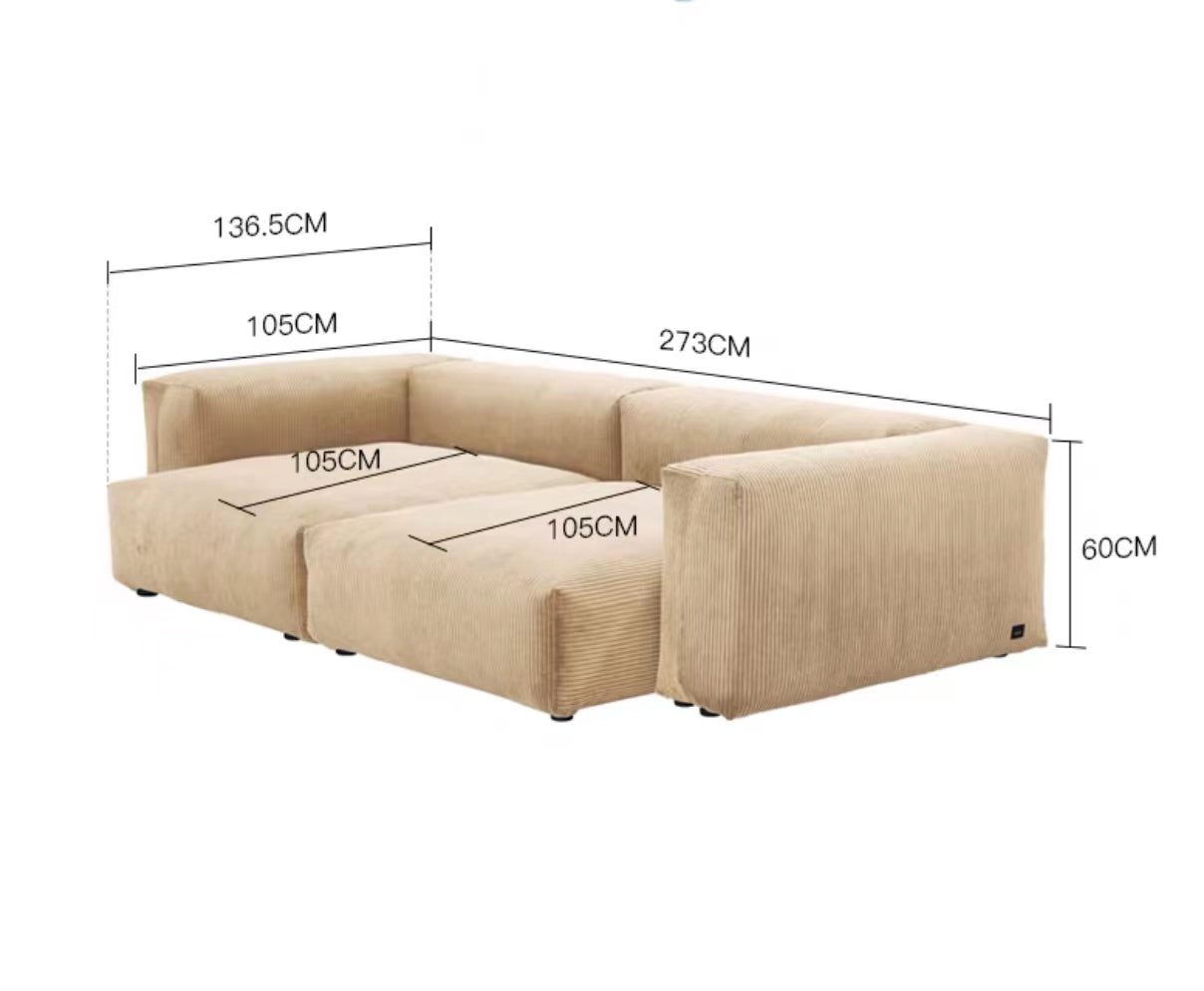 Extra Large Square Arm Modular Sofa - 4 Seasons Home Gadgets