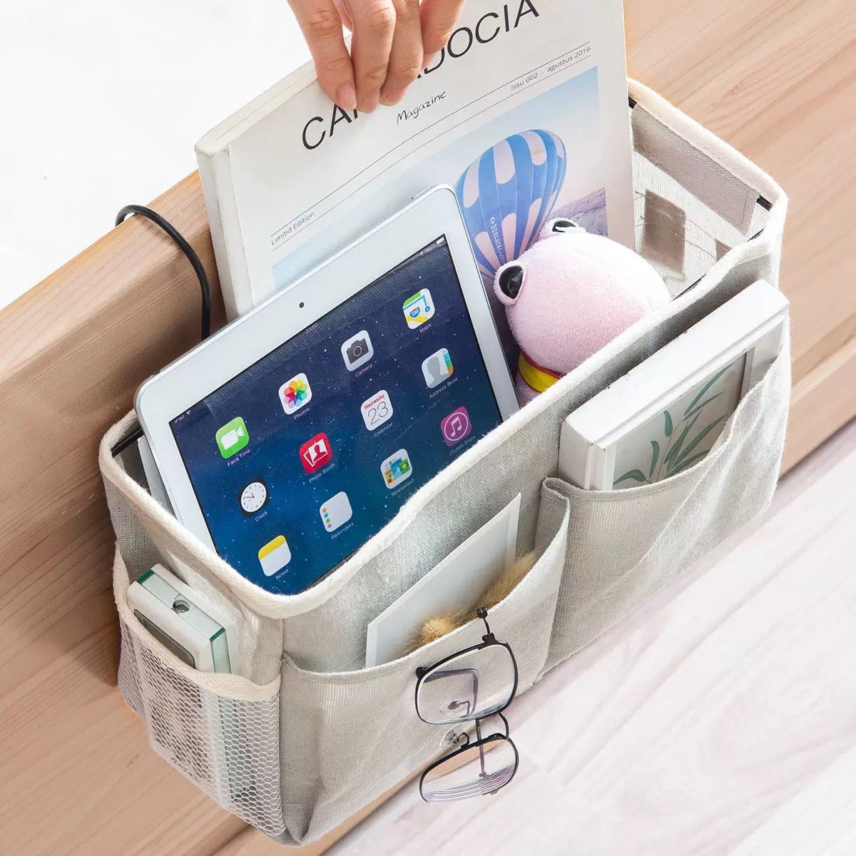 Fabric Bedside Caddy Set - 4 Seasons Home Gadgets