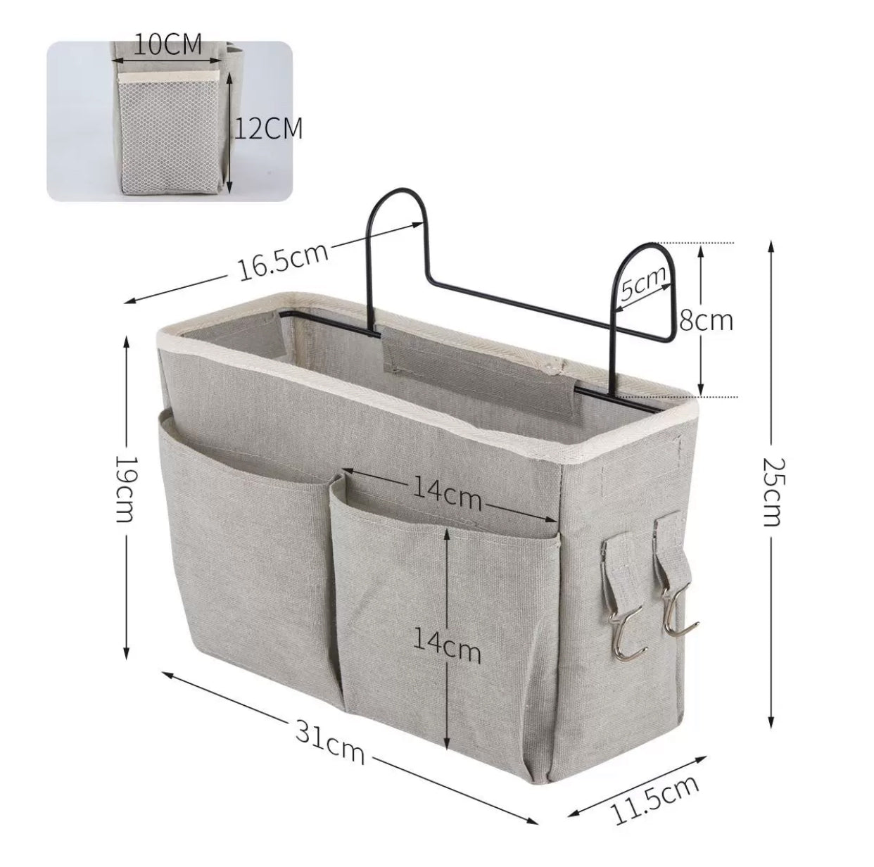 Fabric Bedside Caddy Set - 4 Seasons Home Gadgets