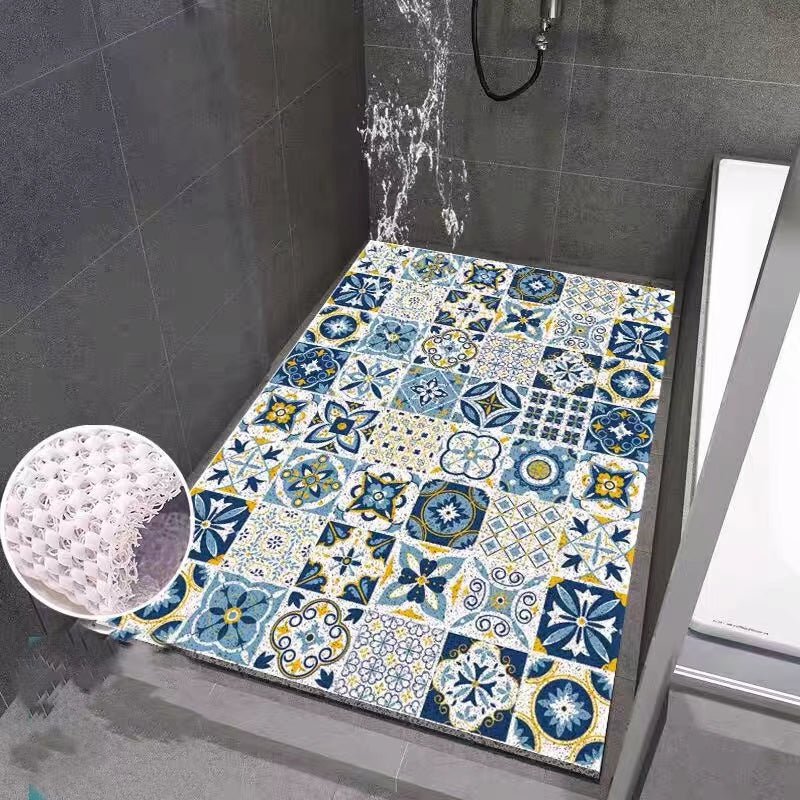 Fabric Printed PVC Soft Bathtub Rectangle Plastic Vinyl Shower mat - 4 Seasons Home Gadgets