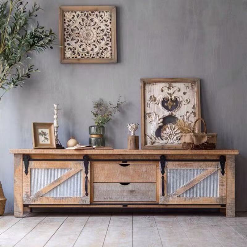 Farmhouse Wood TV Console Table - 4 Seasons Home Gadgets