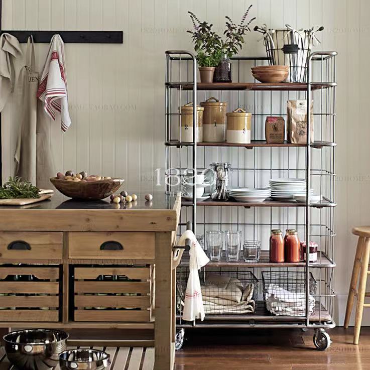 Farmhouse solid wood kitchen island - 4 Seasons Home Gadgets