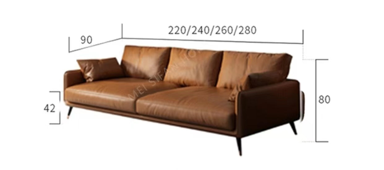 Faux Leather Square Arm Sofa - 4 Seasons Home Gadgets