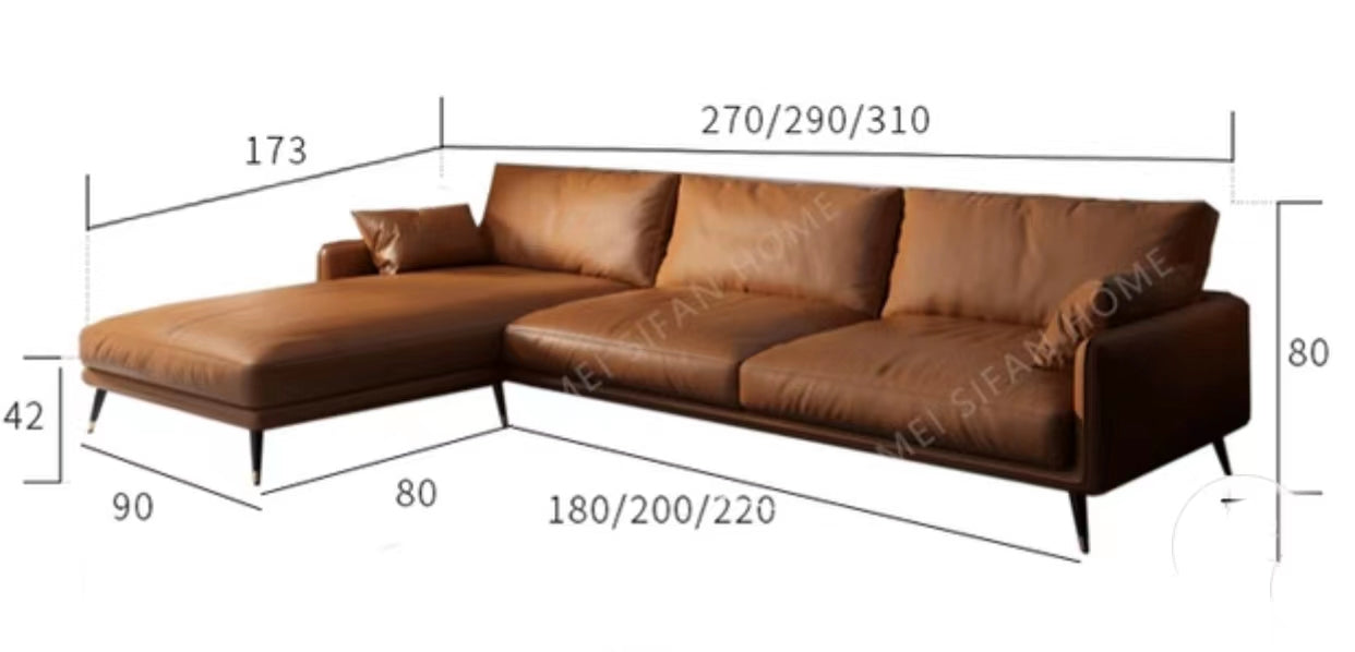 Faux Leather Square Arm Sofa - 4 Seasons Home Gadgets